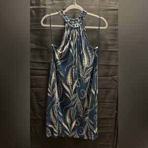 NWT LOFT Floral Paisley Print Teal Dress - M